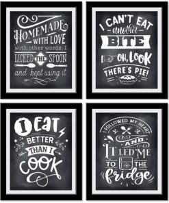 Kitchen Wall Decor , Set Of 4 Cool Funny Kitchen Signs Wall Decor,  Motivational Kitchen Art Home Decor, Funny Kitchen Decor | 8 X 10 Unframed  Prints