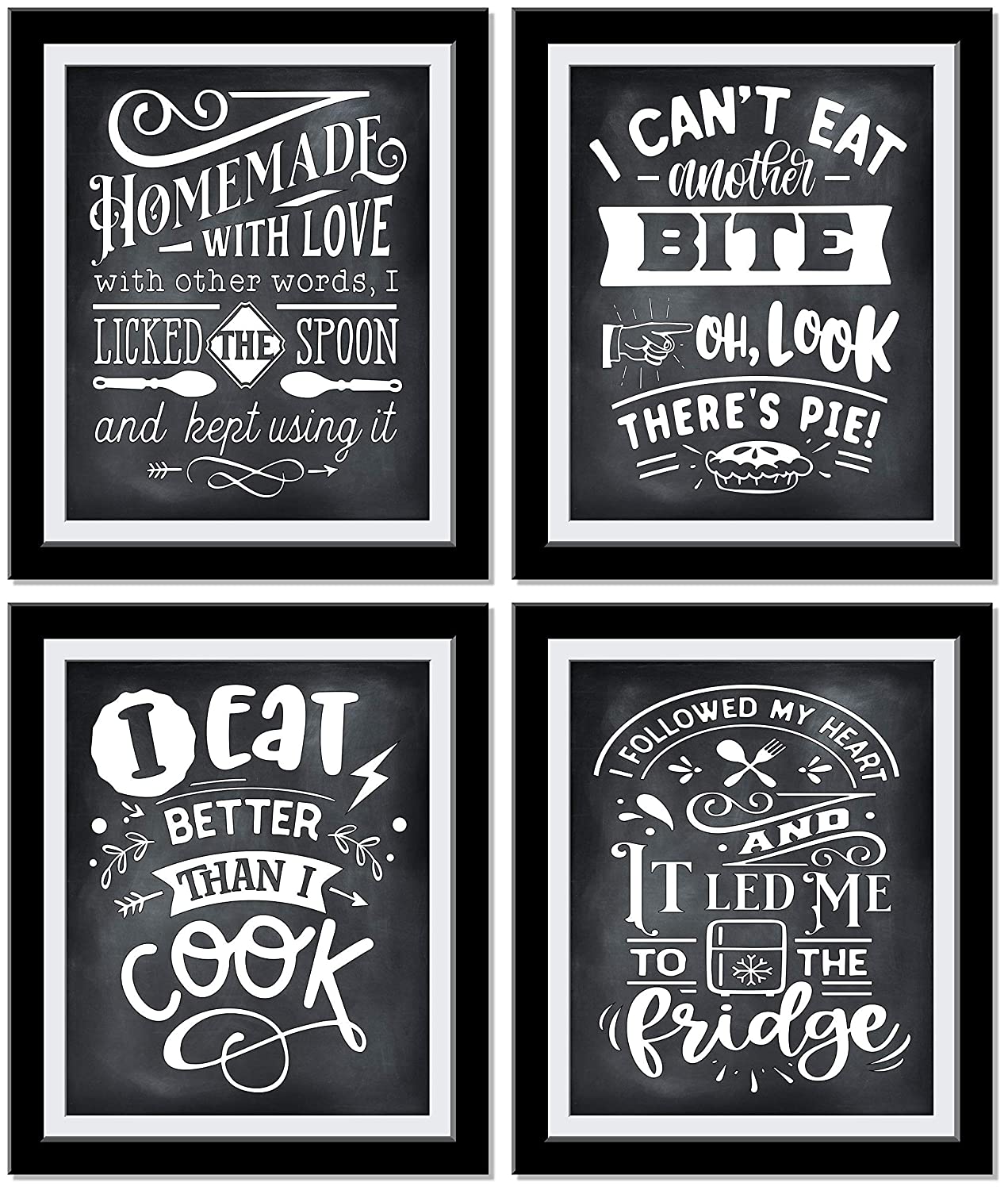 Kitchen Wall Decor , Set Of 4 Cool Funny Kitchen Signs Wall Decor,  Motivational Kitchen Art Home Decor, Funny Kitchen Decor | 8 X 10 Unframed  Prints - Word Art Portrait Buy Cheap