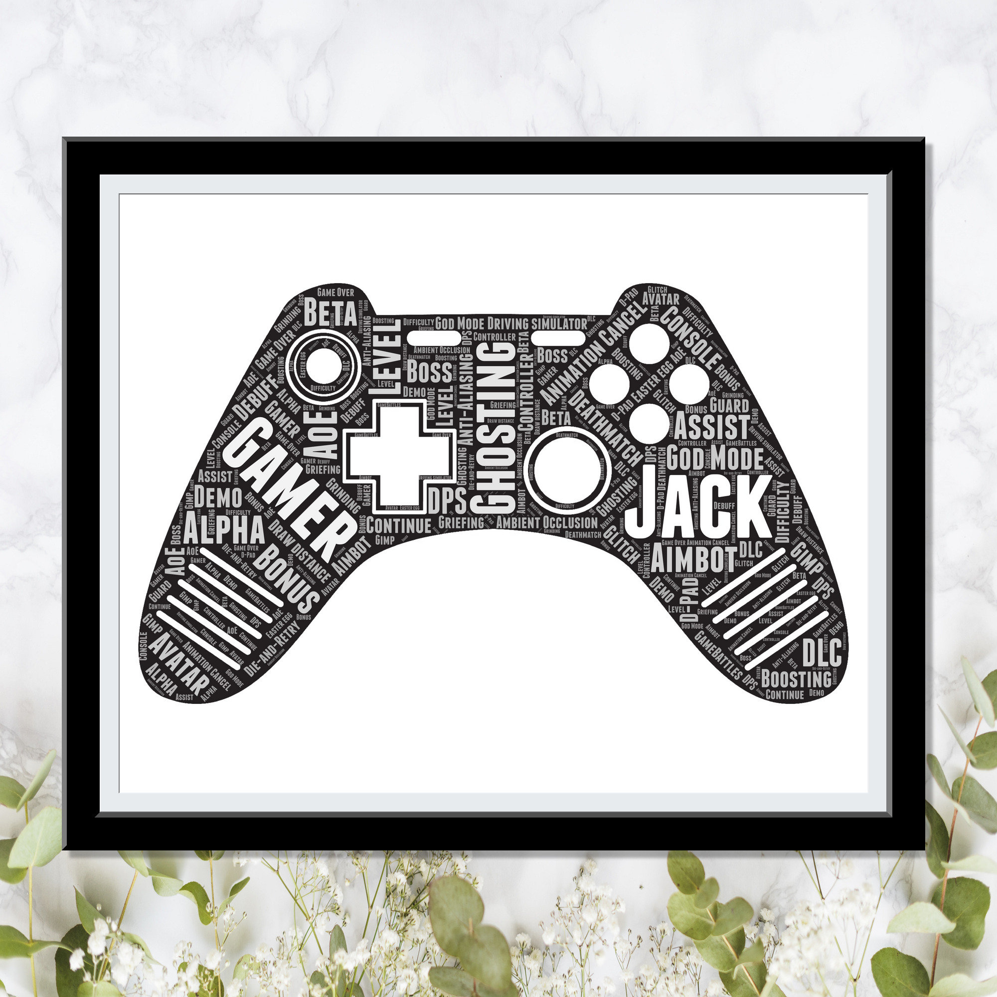 Gamer Room Decor Gamer Gift Games Controller Wall Art , Gift For Video  Games Player Gaming , Personalized Word Wall Art Wall Prints Wall Art,  wordle examples - Word Art Portrait Buy Cheap